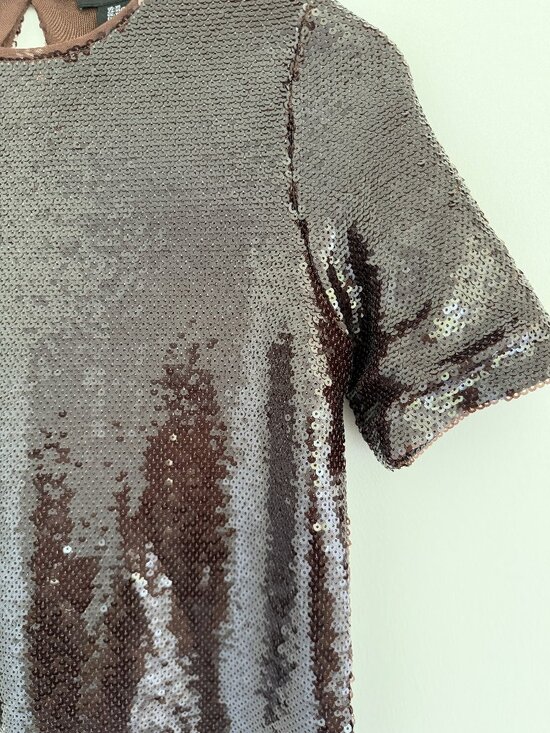Rachel Zoe Tops - Rachel Zoe Los Angeles New York Brown Sequins Top Size XS NWOT